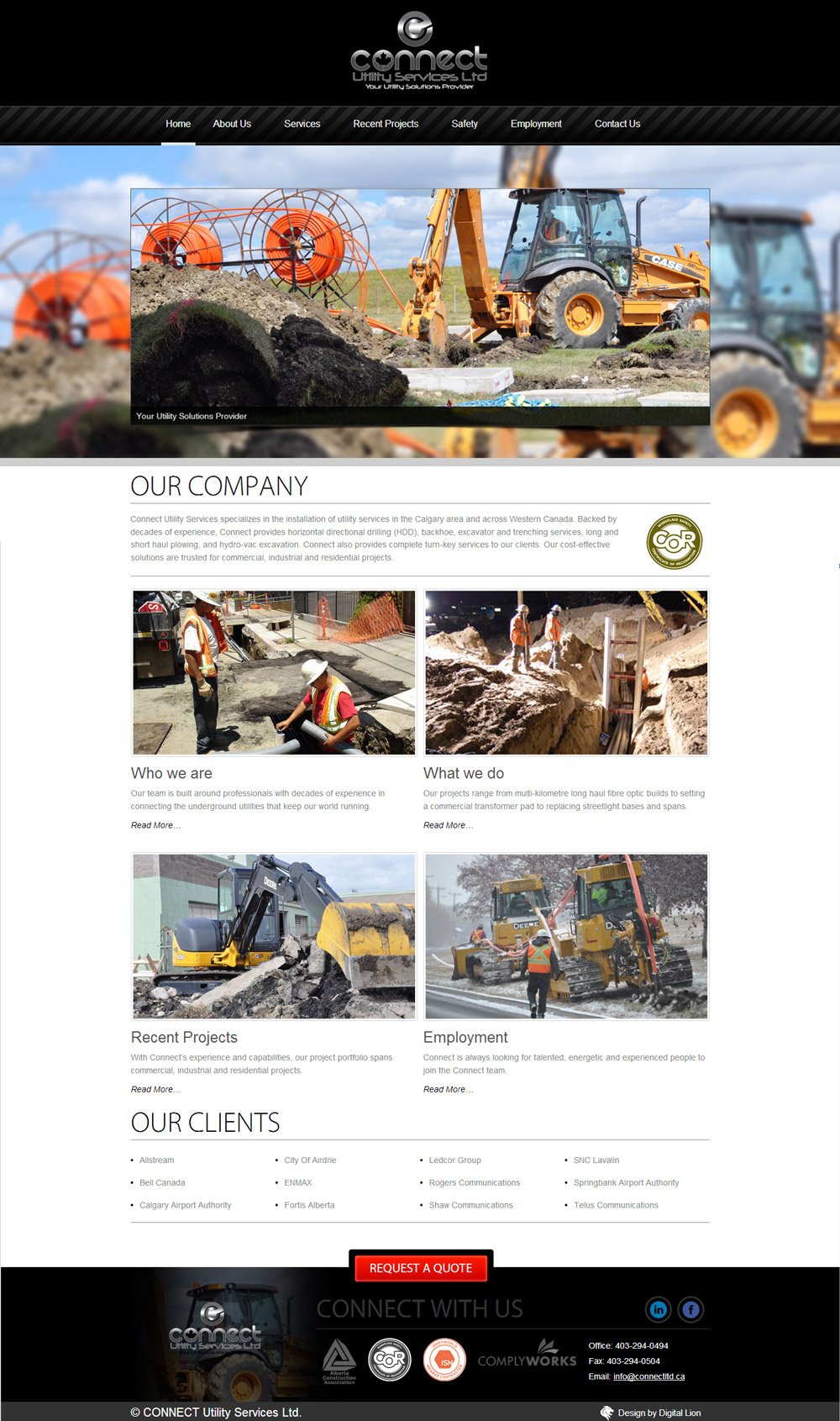 Custom Website Design for a Utility Services Company - Digital Lion